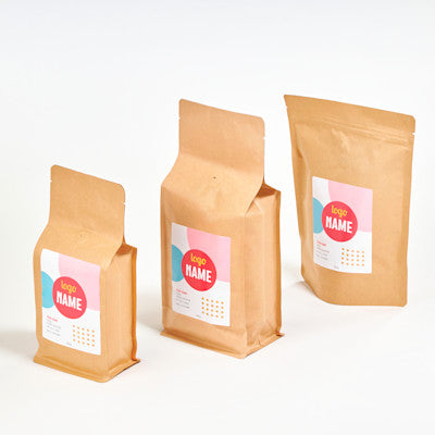 Koffiebonen in zakjes