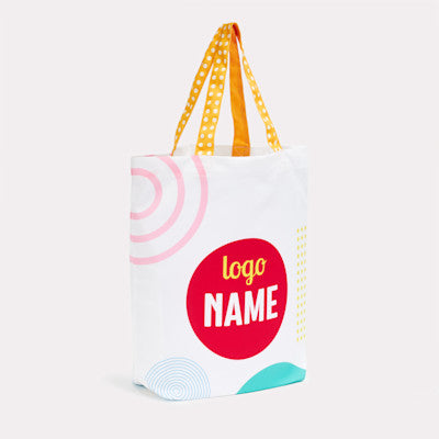 Polyester tote bags met all-over bedrukking